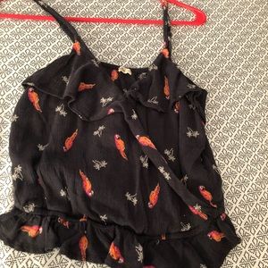 Tropical hollister ruffle crop top